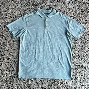 Radmor Golf Polo Shirt Taylor Bobrad Print Stone Blue Pima Cotton Stretch XL